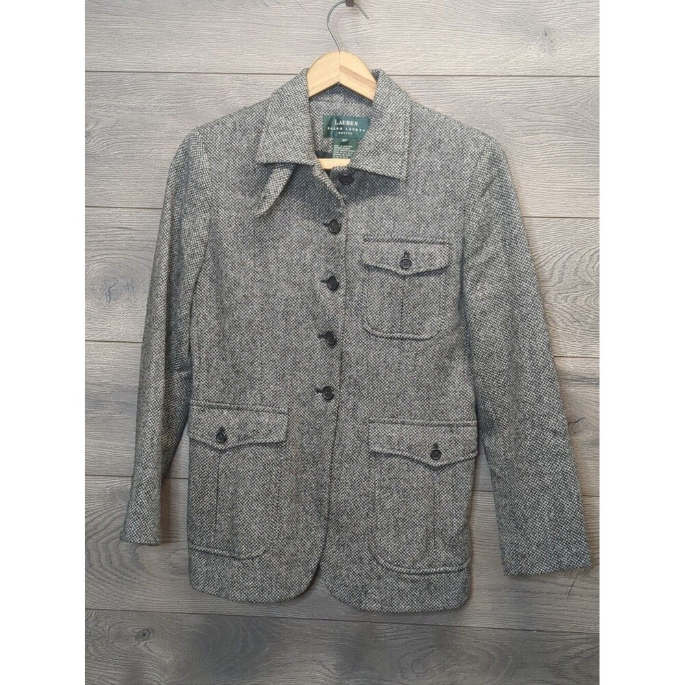 Lauren Ralph Lauren Herringbone Wool Field Jacket Women's Size 6 Petite